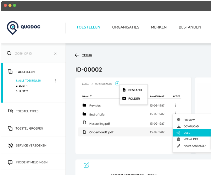 asset detail pagina quodoc